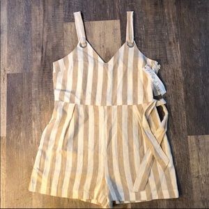NWT Taylor & Sage linen striped xl shorts romper